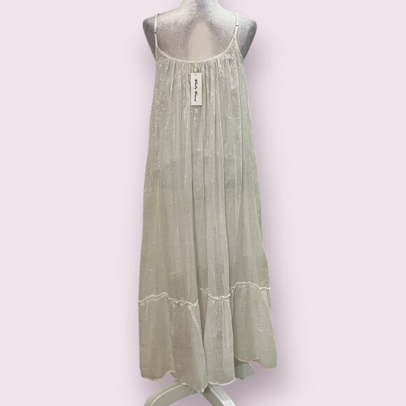 NWT White Waves Women’s Maxi Dress Beige Size S/M Boho Minimalist Summer Beach - Picture 3 of 10